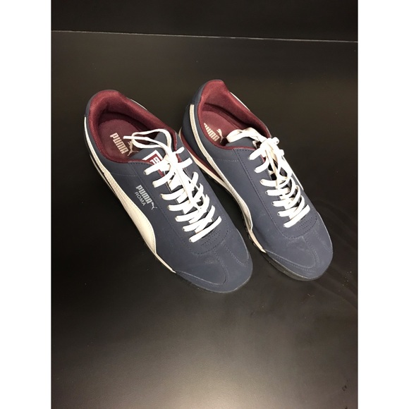 ♥️ Navy Blue & Maroon Puma Roma ♥️ - Picture 2 of 10
